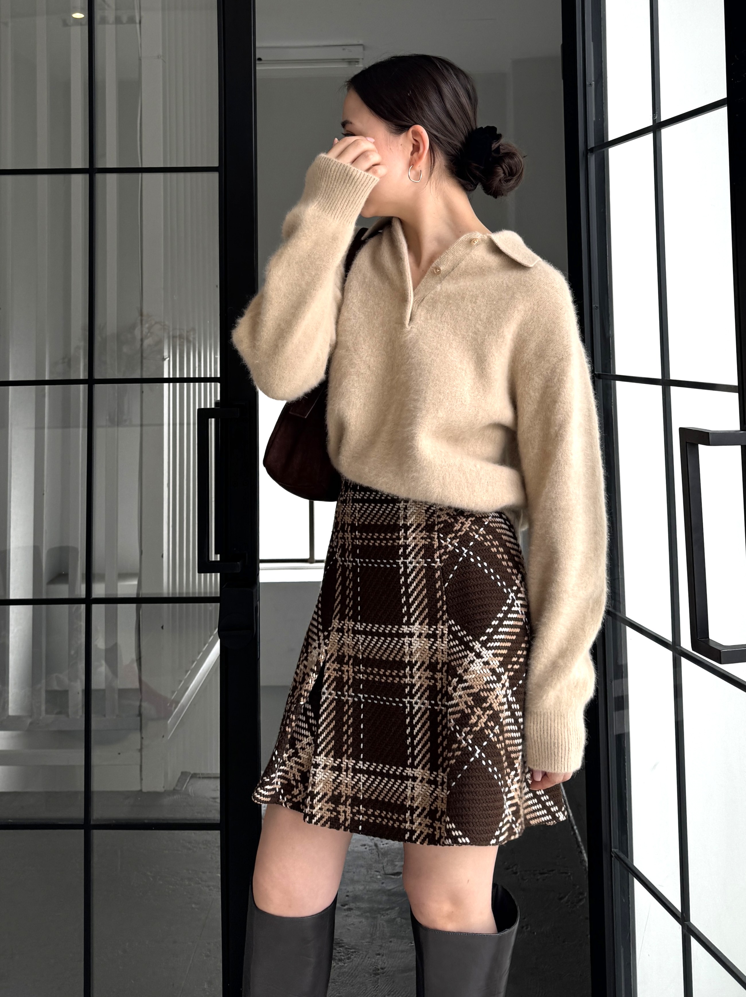 Sustainableロービングチェックミニスカート(ミニスカート)｜スカート