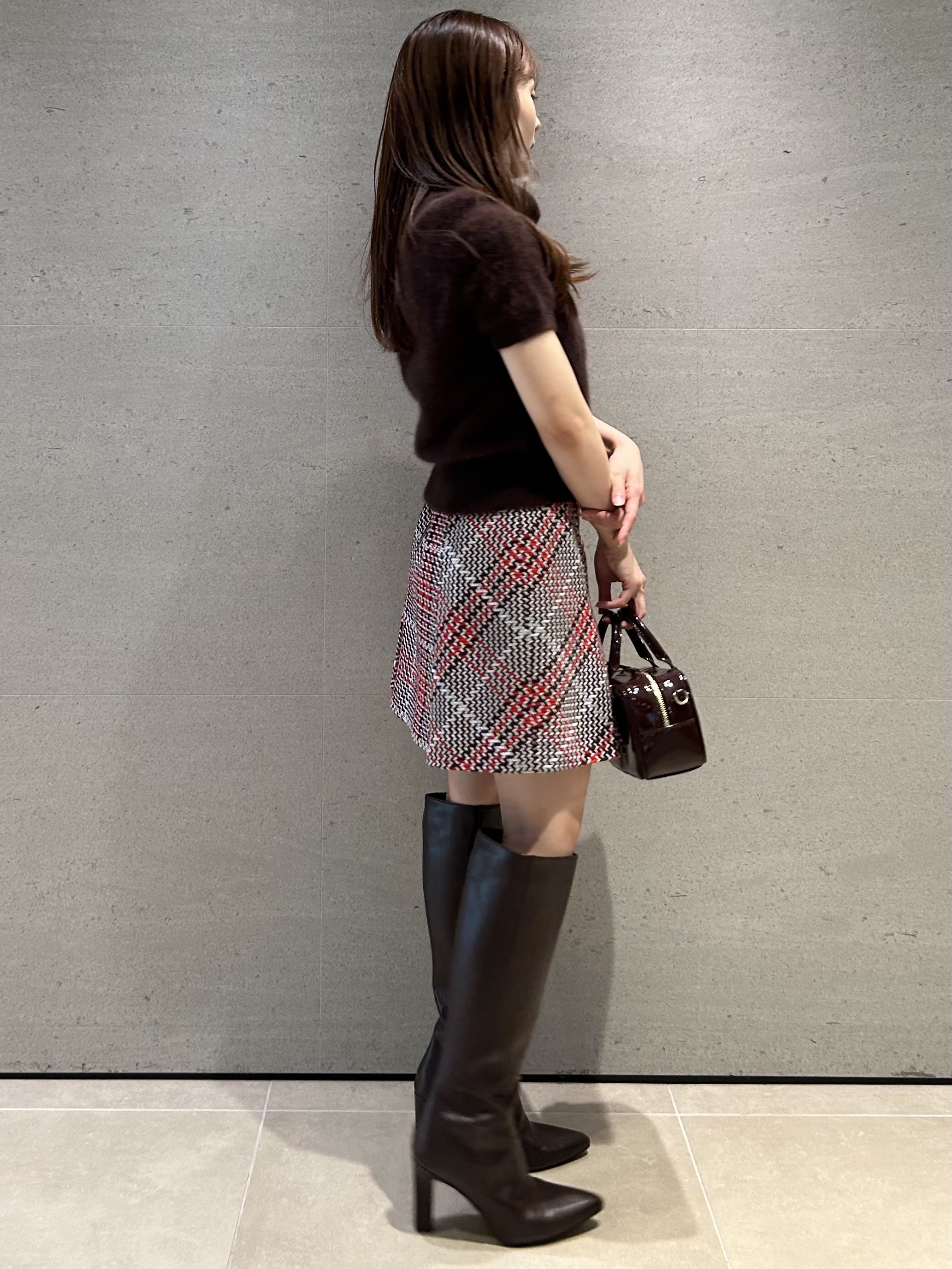 Sustainableロービングチェックミニスカート(ミニスカート