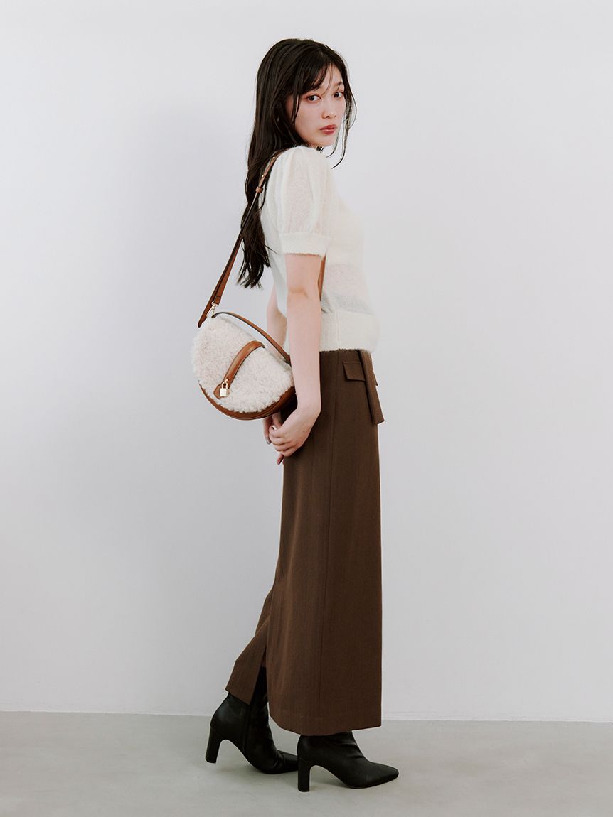 ベルトデザインタイトスカート(ロングスカート)｜スカート