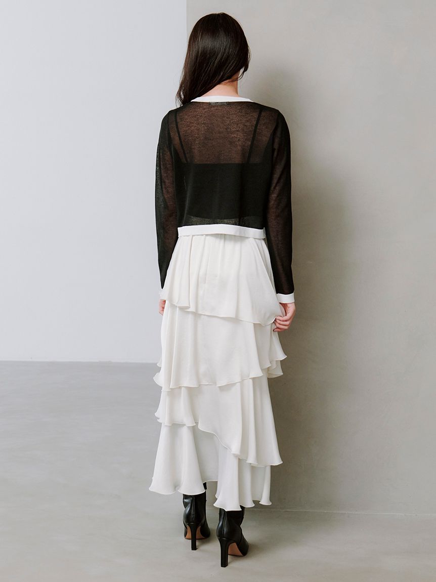 サテンナローティアードスカート(ロングスカート)｜スカート｜SNIDEL