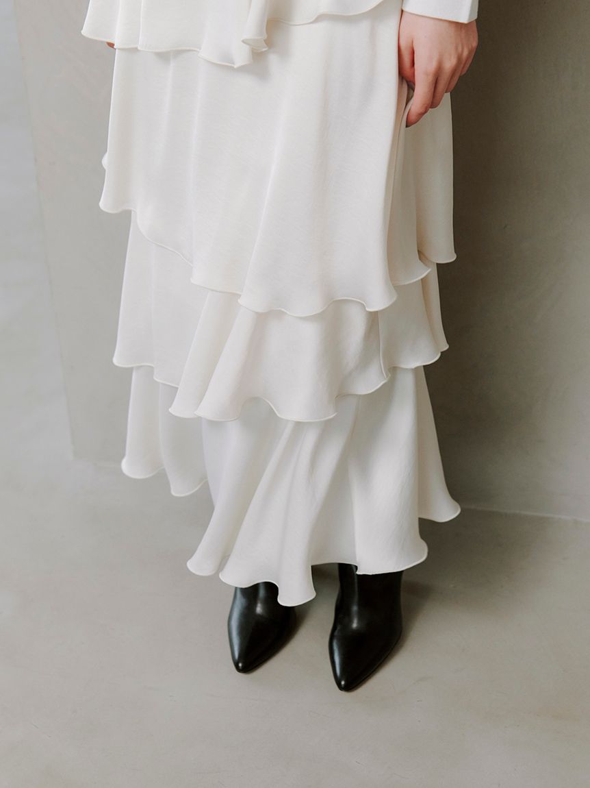 サテンナローティアードスカート(ロングスカート)｜スカート｜SNIDEL