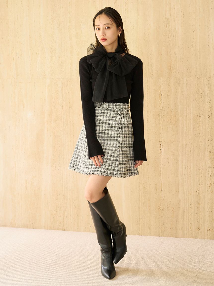 新品未使用タグ付き　スナイデル　ツイードミニスカート　サイズ　1 ツイードミニスカート｜SNIDEL スナイデル