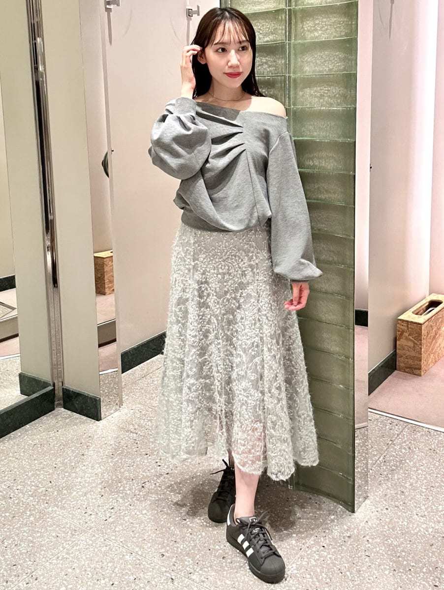 ファブリックイレヘムフレアスカート(ロングスカート)｜スカート