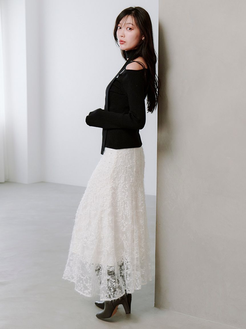 ファブリックイレヘムフレアスカート(ロングスカート)｜スカート