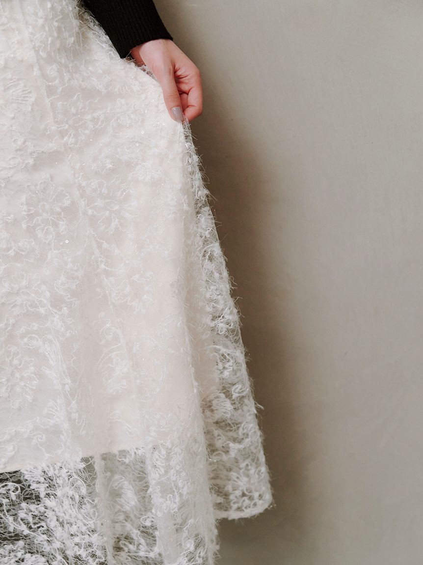 ファブリックイレヘムフレアスカート(ロングスカート)｜スカート