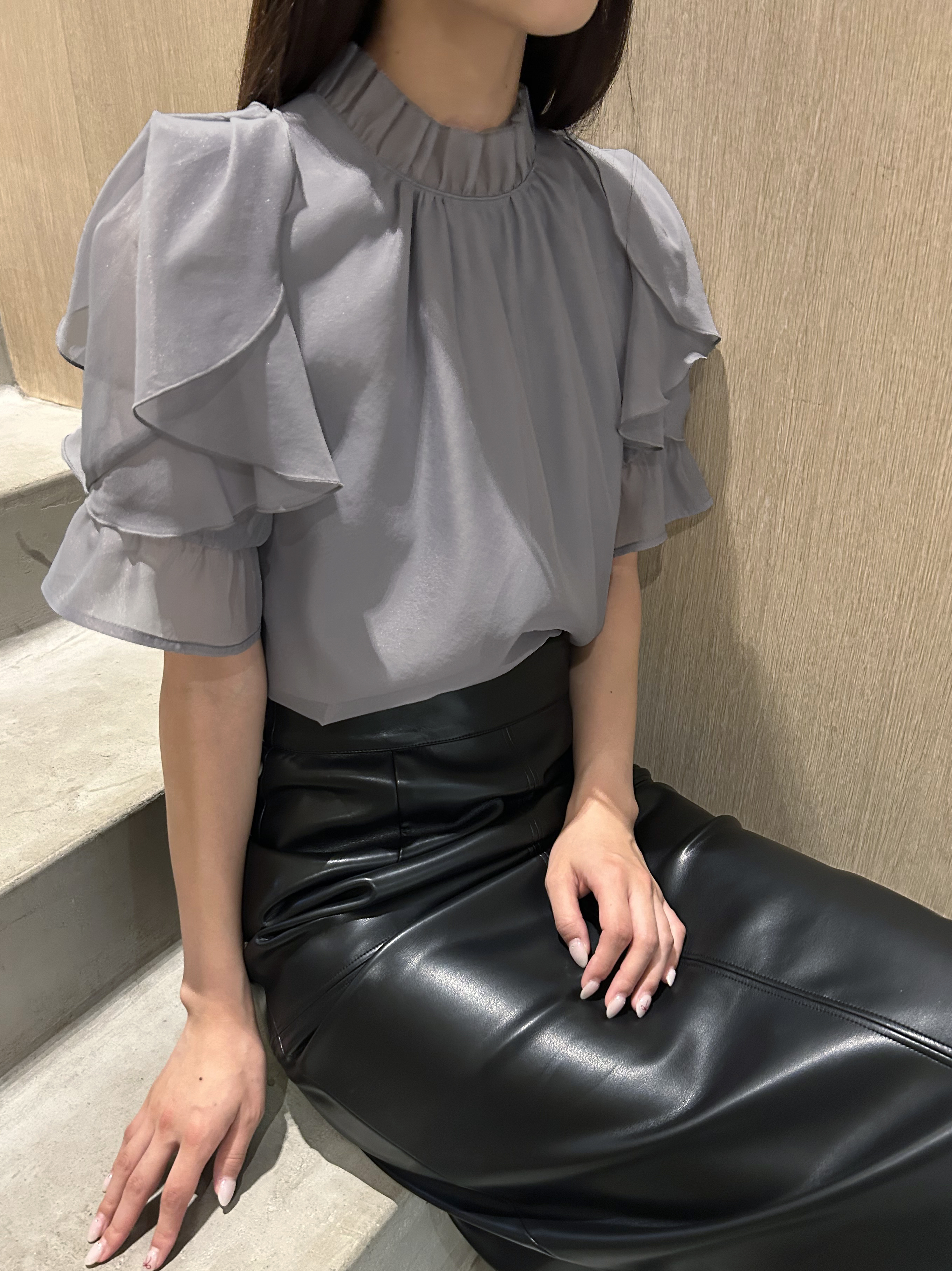 r*o様 CHANEタイトスカート 42 セットアップ対応】ニードルパンチ千鳥柄タイトスリットスカート