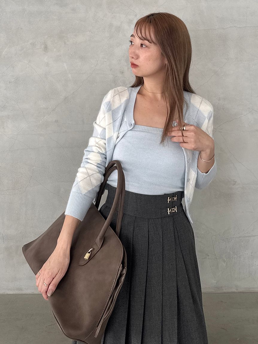 プリーツレイヤードミディスカート【カンヘウォン着用】(ひざ丈