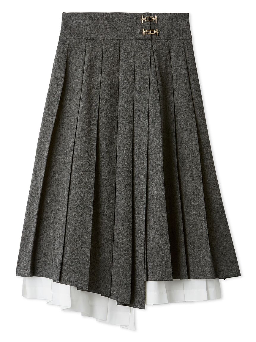 プリーツレイヤードミディスカート【カンヘウォン着用】(ひざ丈