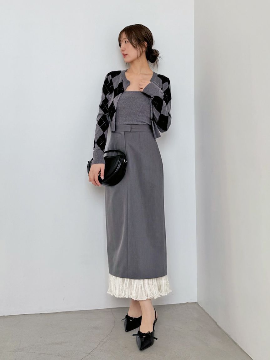 プリーツドッキングナロースカート(ロングスカート)｜スカート｜SNIDEL