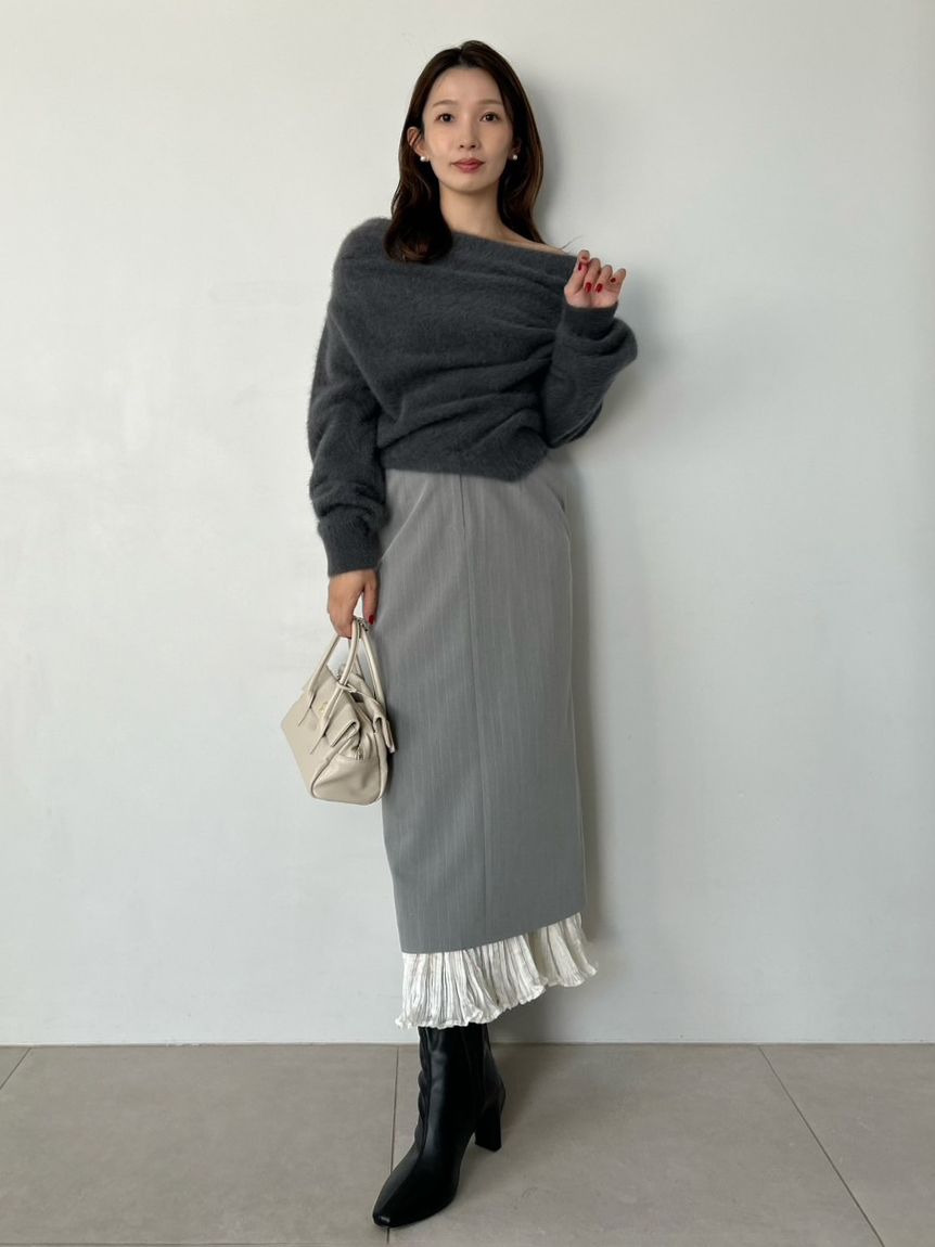 プリーツドッキングナロースカート(ロングスカート)｜スカート｜SNIDEL