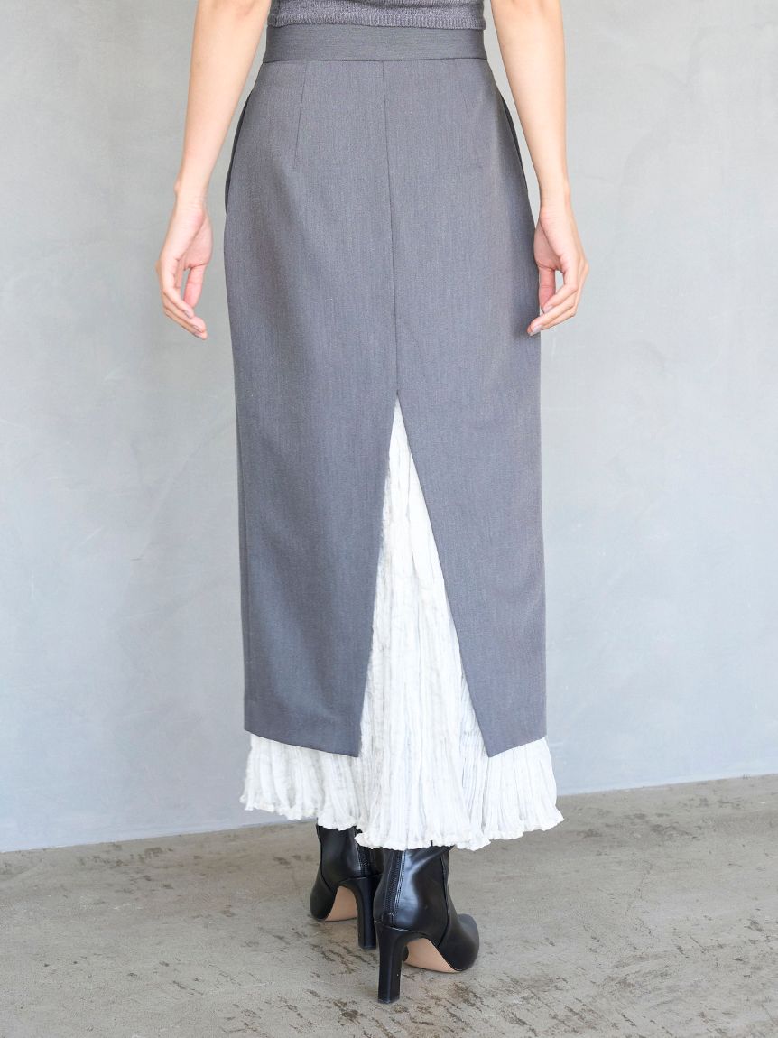 SNIDEL スナイデル プリーツドッキングナロースカート スナイデル SNIDEL プリーツドッキングナロースカート （STRIPE