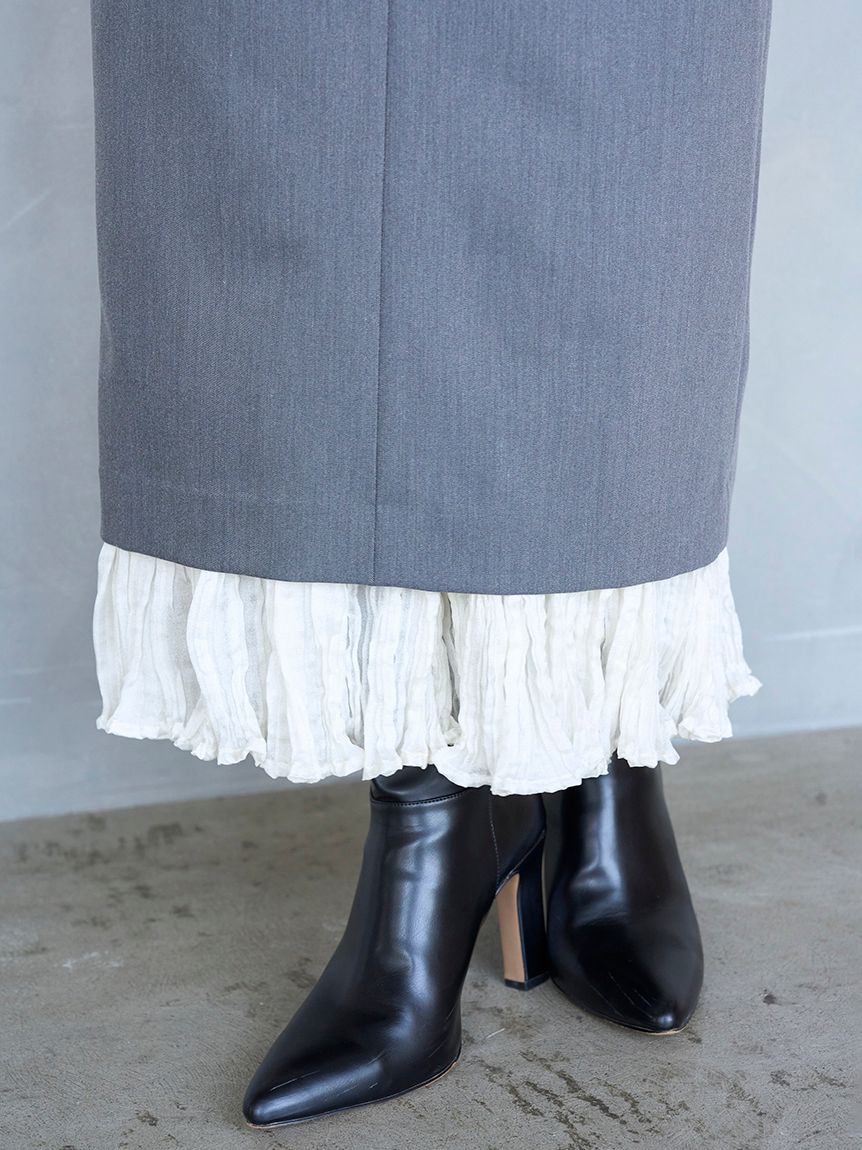 新品 スナイデル プリーツドッキングナロースカート グレー SNIDEL（スナイデル） スカート プリーツドッキングナロースカート