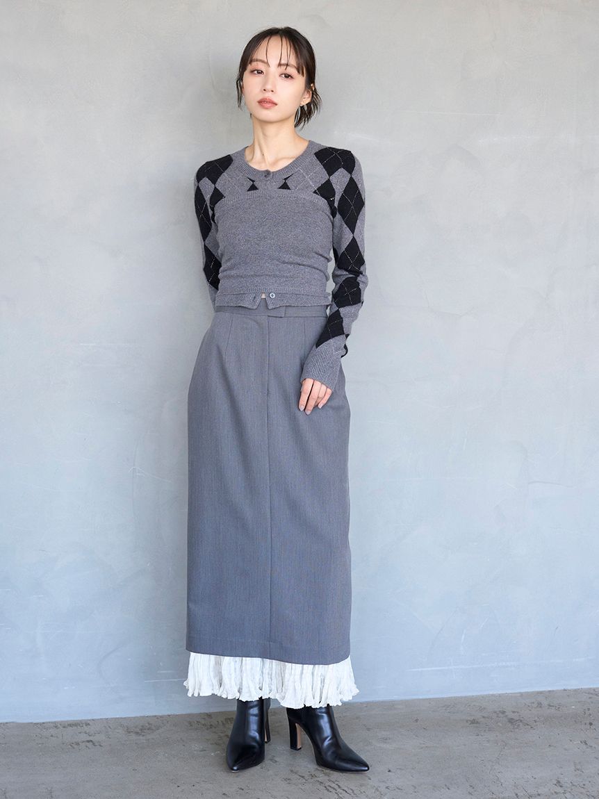 プリーツドッキングナロースカート(ロングスカート)｜スカート｜SNIDEL