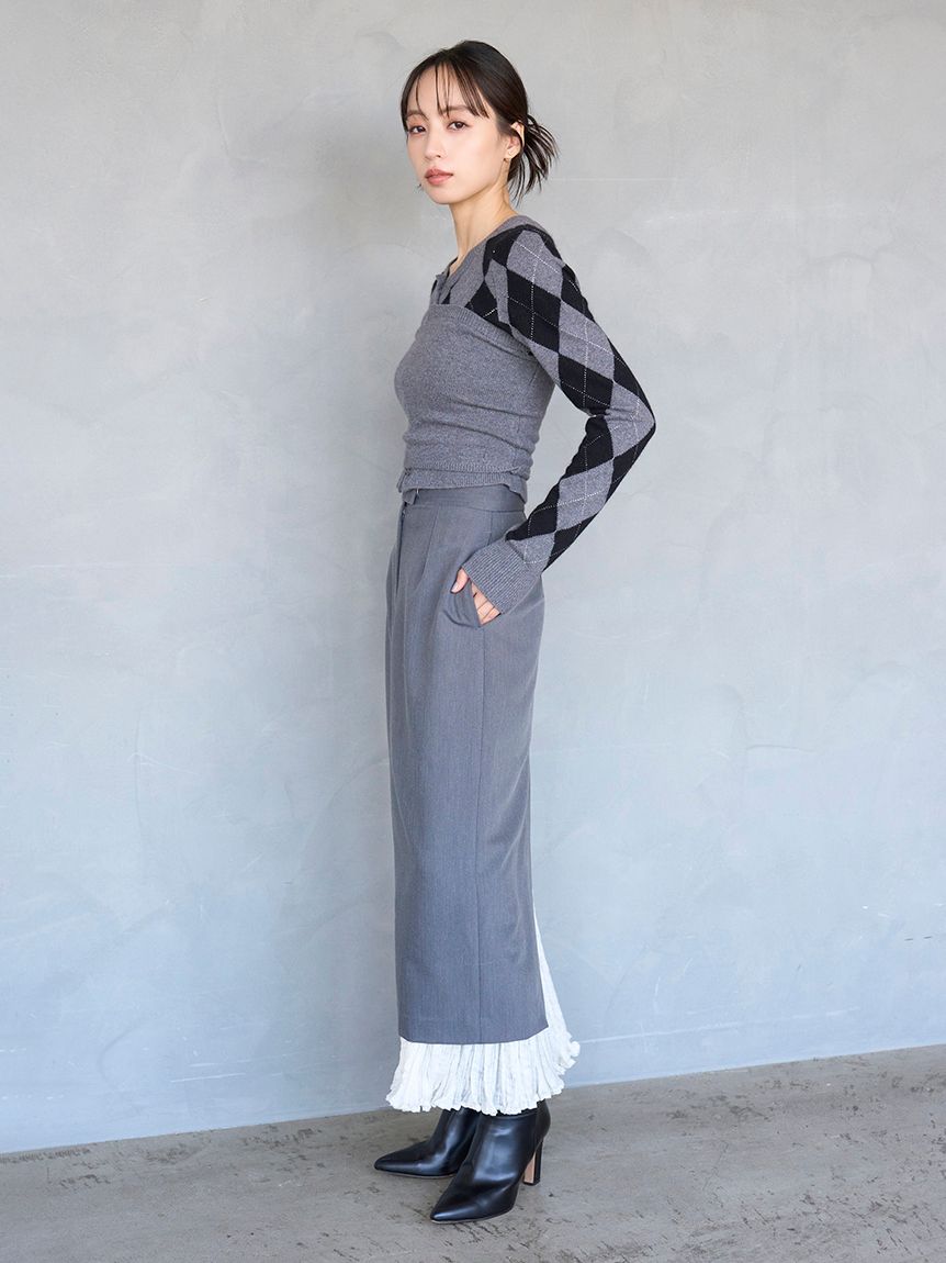 プリーツドッキングナロースカート(ロングスカート)｜スカート｜SNIDEL