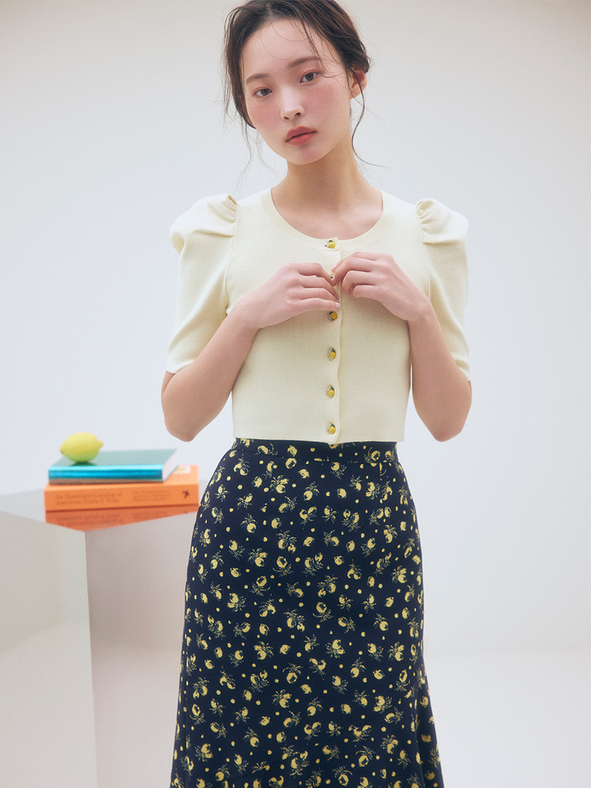 Sustainableフルーツプリントマーメイドスカート(ロングスカート