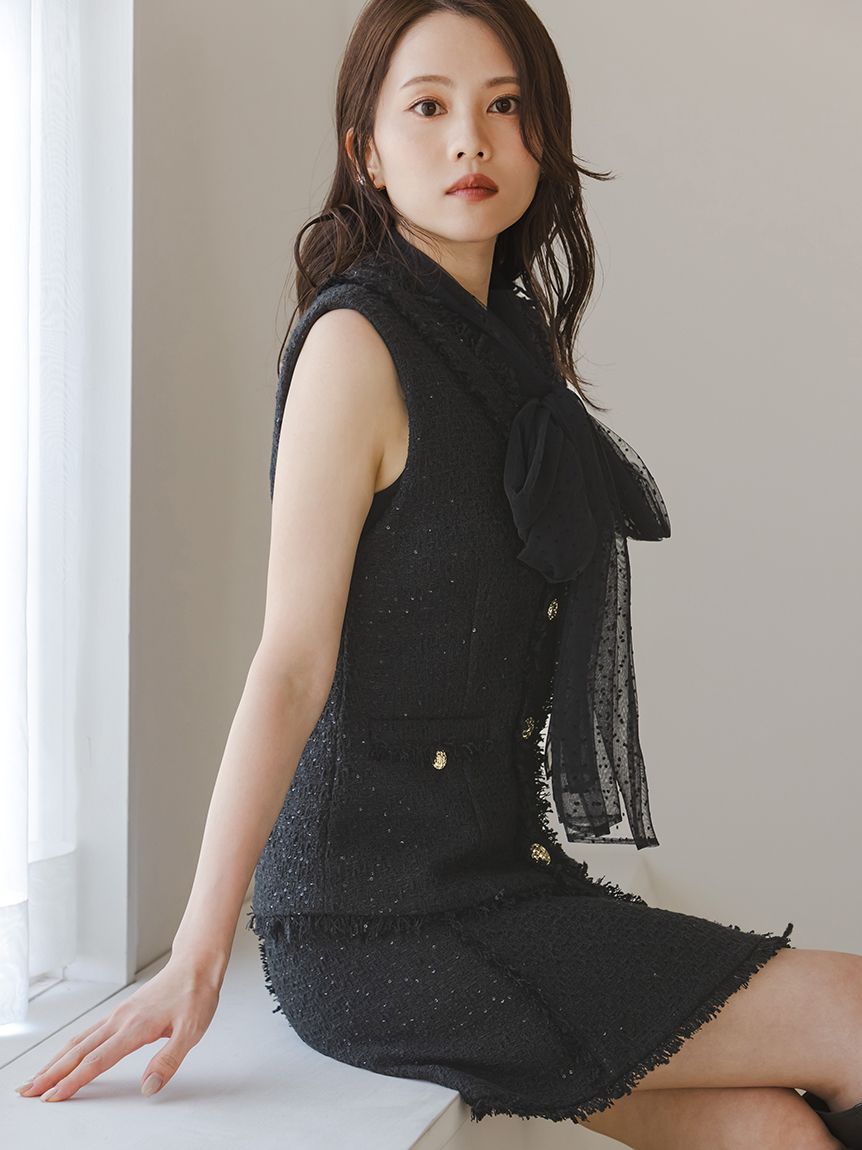 SNIDEL スナイデル ツイード ジレ ツイードジレ(ベスト・ジレ)｜アウター｜SNIDEL(スナイデル)の