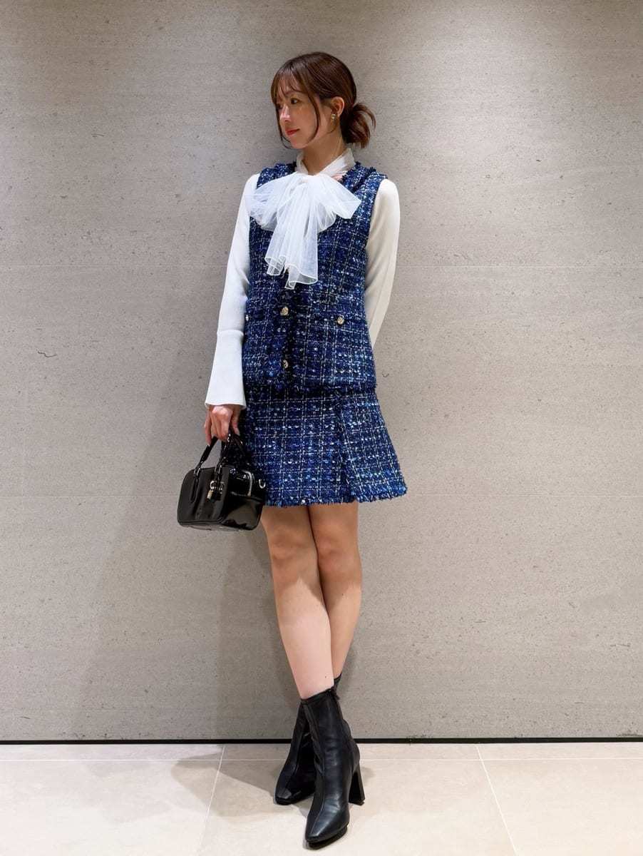 SNIDEL スナイデル ツイード ジレ SNIDEL（スナイデル）の「ツイードジレワンピース（ワンピース