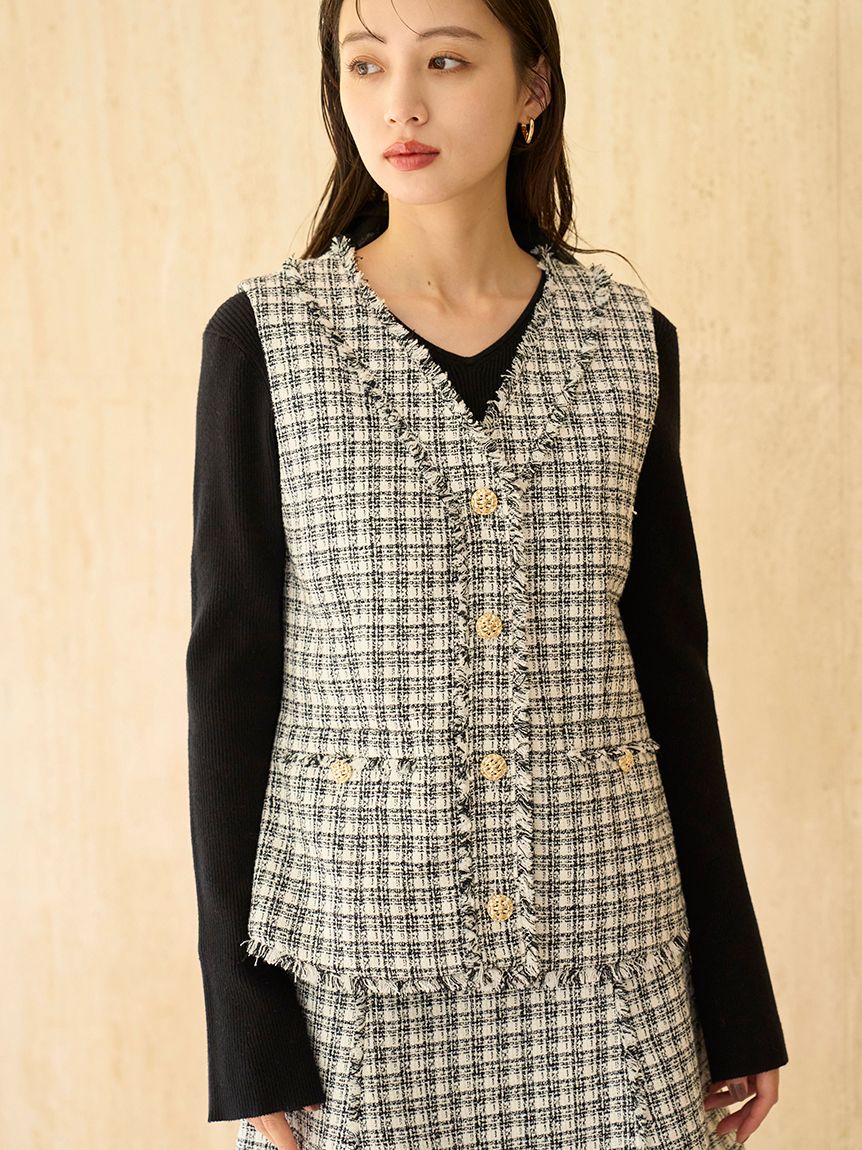 ツイードジレ(ベスト・ジレ)｜アウター｜SNIDEL(スナイデル)の通販