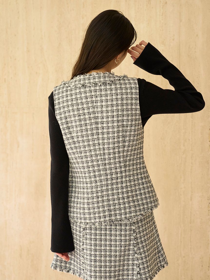 SNIDEL スナイデル ツイード ジレ ツイードジレ(ベスト・ジレ)｜アウター｜SNIDEL(スナイデル)の