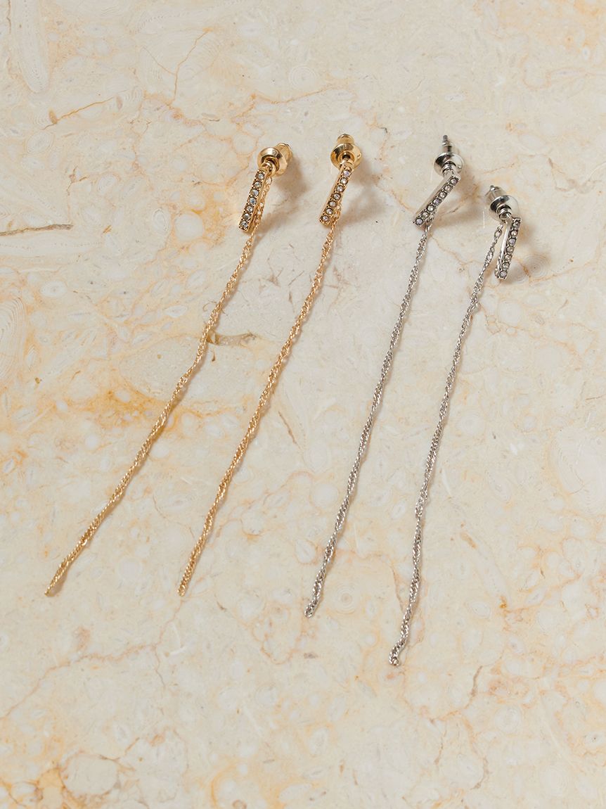 2wayツイストチェーンピアス(ピアス・イヤリング)｜アクセサリー