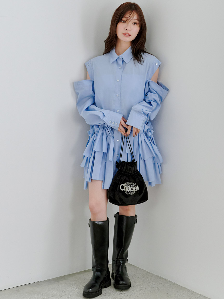 ⭐️時雨【新品/箱付き】SNIDEL Chalott コラボ　黒　Mサイズ Chacott】コラボバッグ(ハンドバッグ)｜バッグ｜SNIDEL