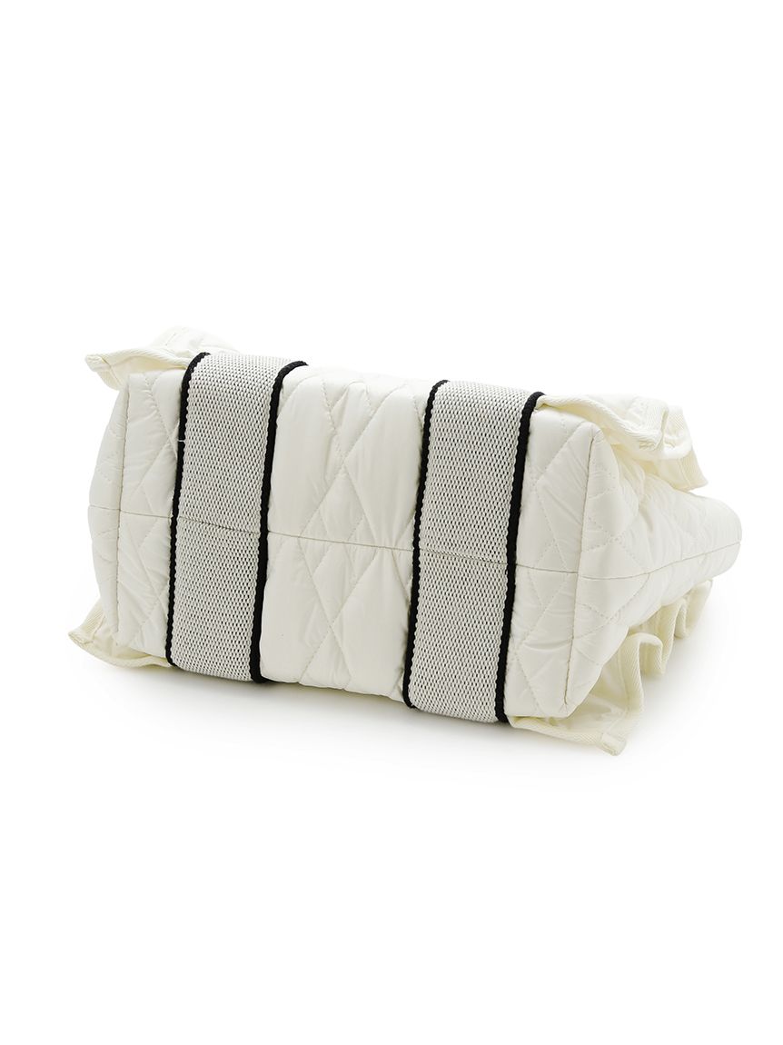 SNIDEL スナイデル キルティングロゴバッグ ブラック ツイード SNIDEL スナイデル キルティングロゴバッグ ブラック ツイード