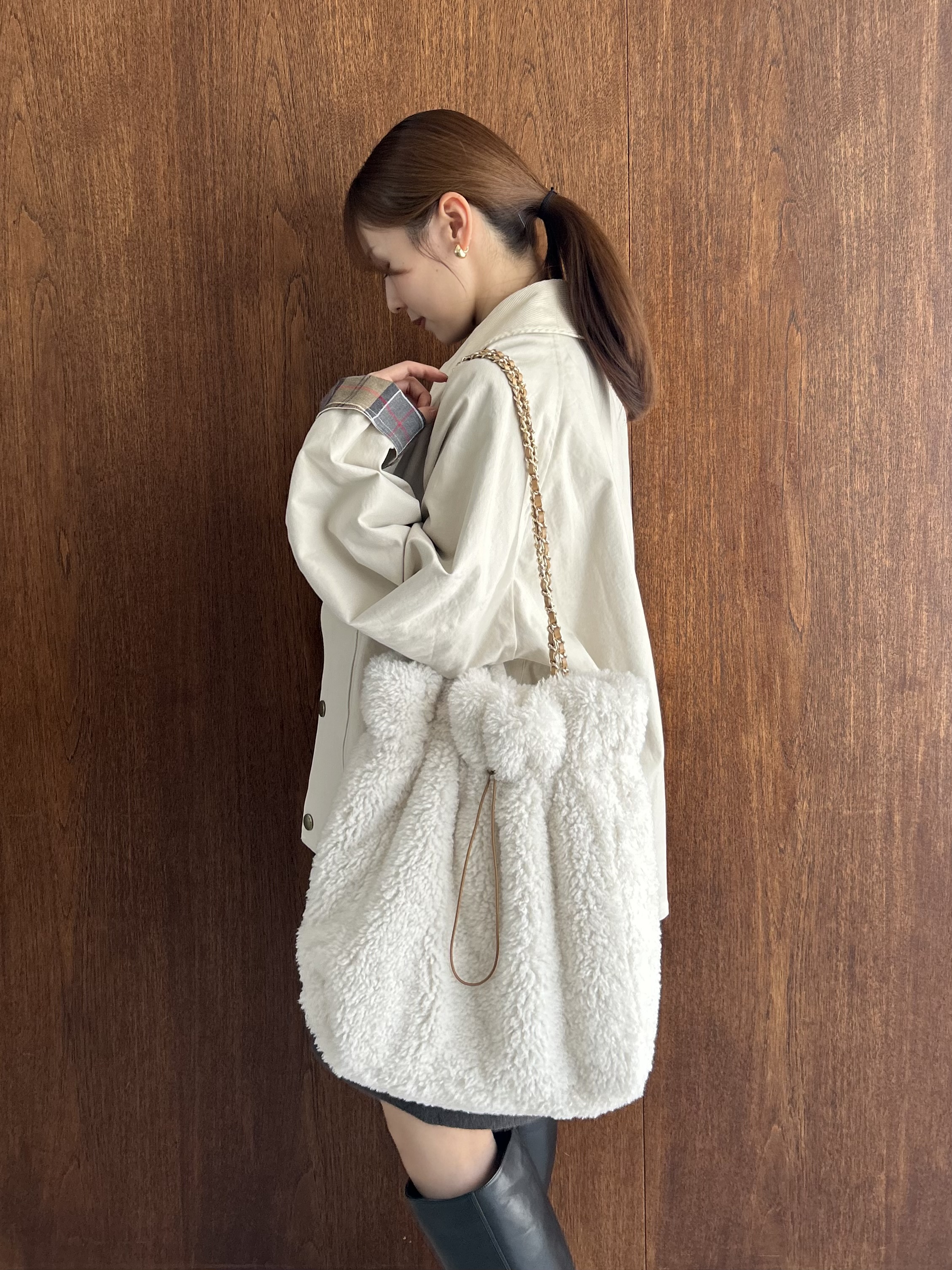 WEB限定/ボアコレクション】キルティングチェーンバッグ