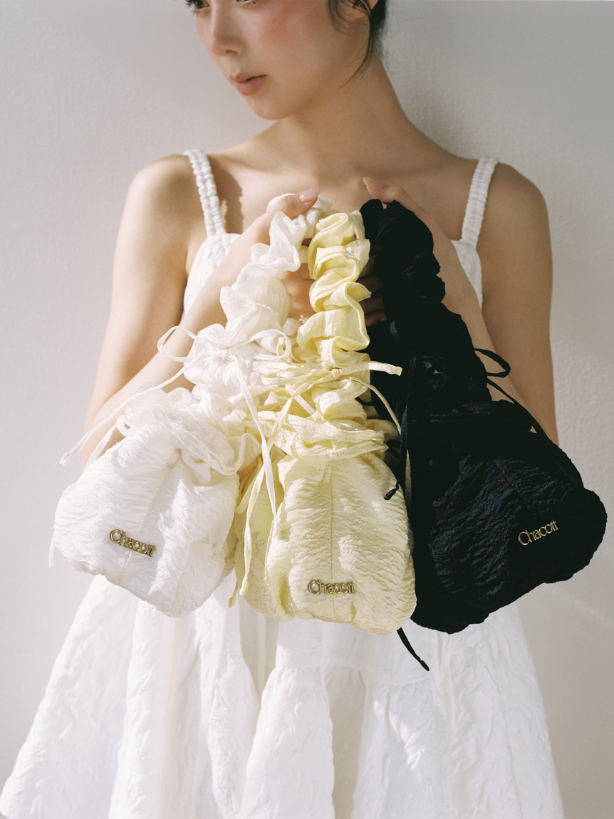 【新品未使用】SNIDEL♡Chacott コラボギャザーバッグ アイボリー Chacott】コラボギャザーバッグ(ハンドバッグ)｜バッグ｜SNIDEL
