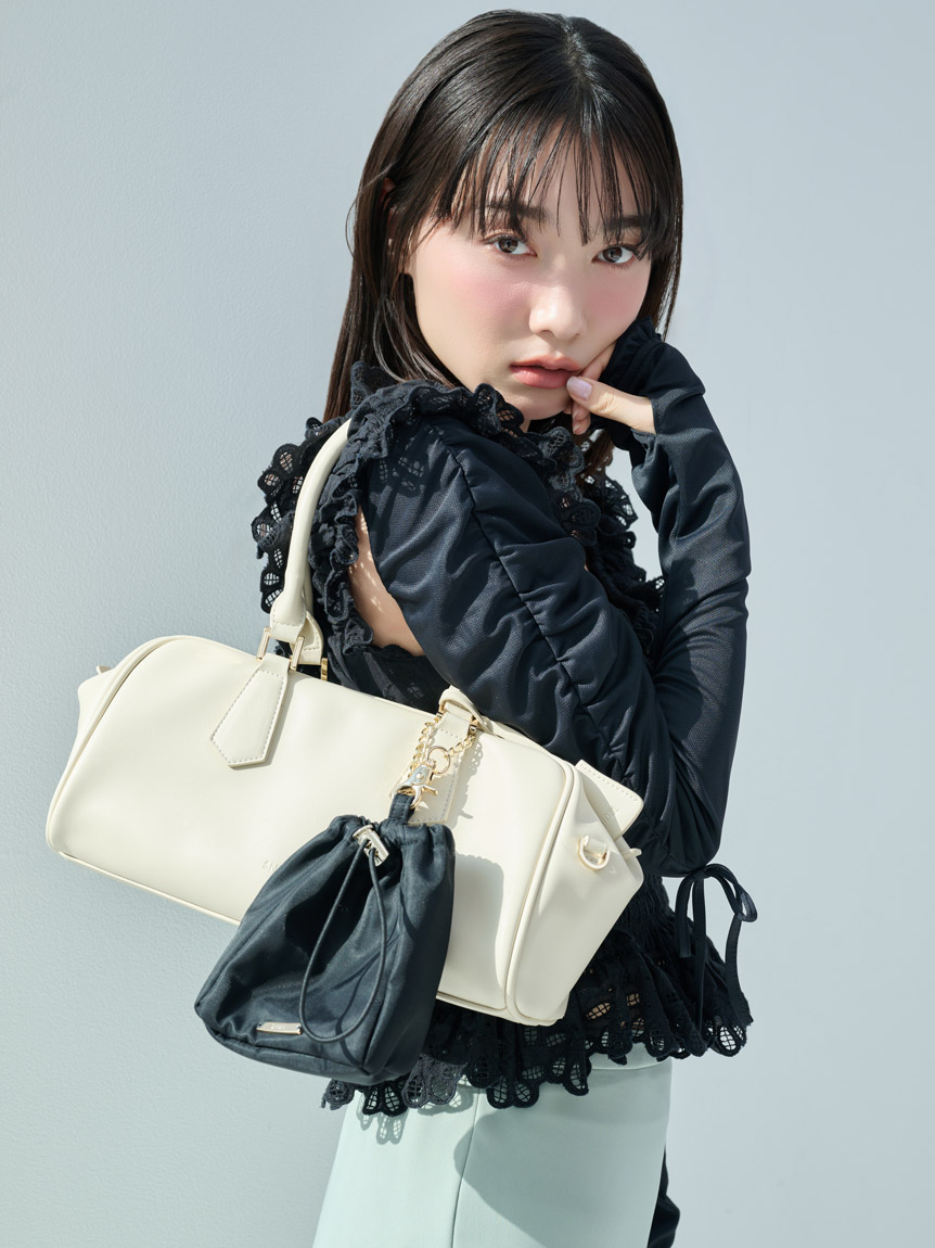 SNIDEL ショルダーバッグ ボストン スタッズ パドロックチャームボストン(ショルダーバッグ)｜バッグ｜SNIDEL