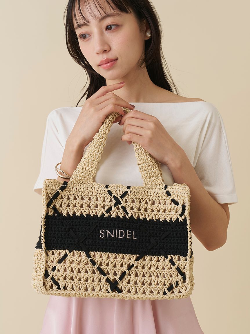 ペーパークロシェトート(ハンドバッグ)|バッグ|SNIDEL(スナイデル)の ペーパークロシェトート(ハンドバッグ)|バッグ|SNIDEL(スナイデル)の