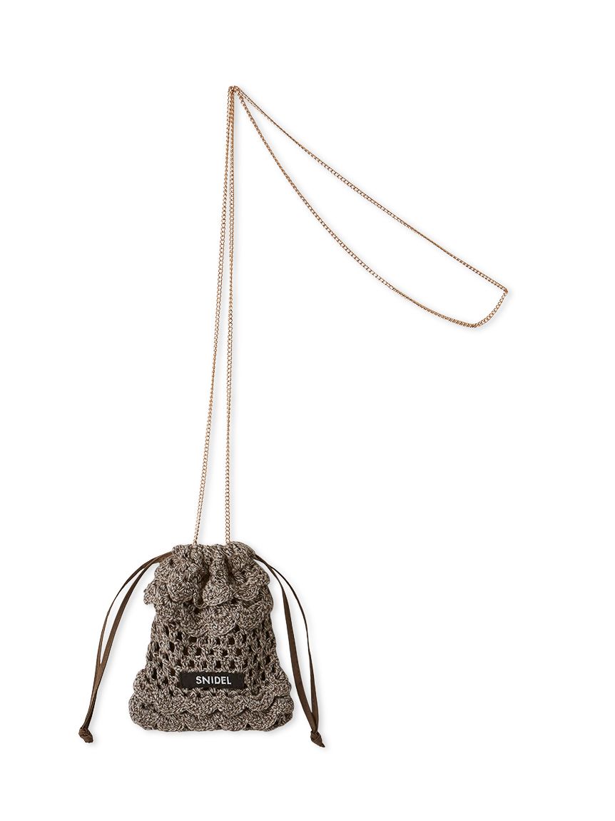 [美品]SNIDEL フリルミニショルダーバッグ ベージュ セール】フリルロゴミニバッグ（ショルダーバッグ）｜SNIDEL