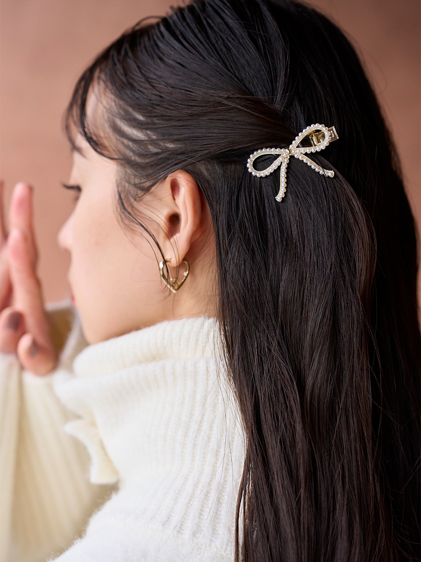 リボンヘアクリップセット(ヘッドアクセサリー)｜アクセサリー