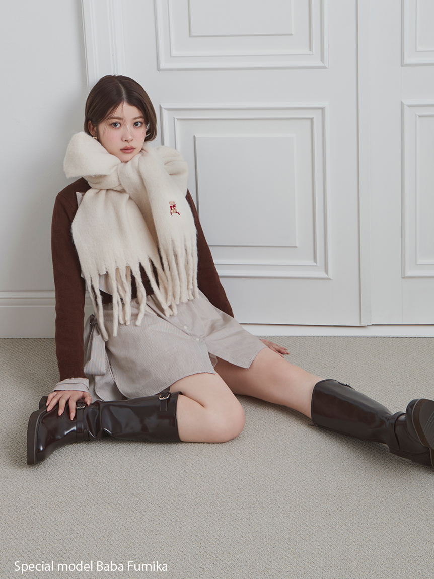 完売色♥️未開封✨新作✨SNIDEL スナイデル リボンベアーマフラー リボンベアーマフラー(ストール・スカーフ)｜アクセサリー｜SNIDEL