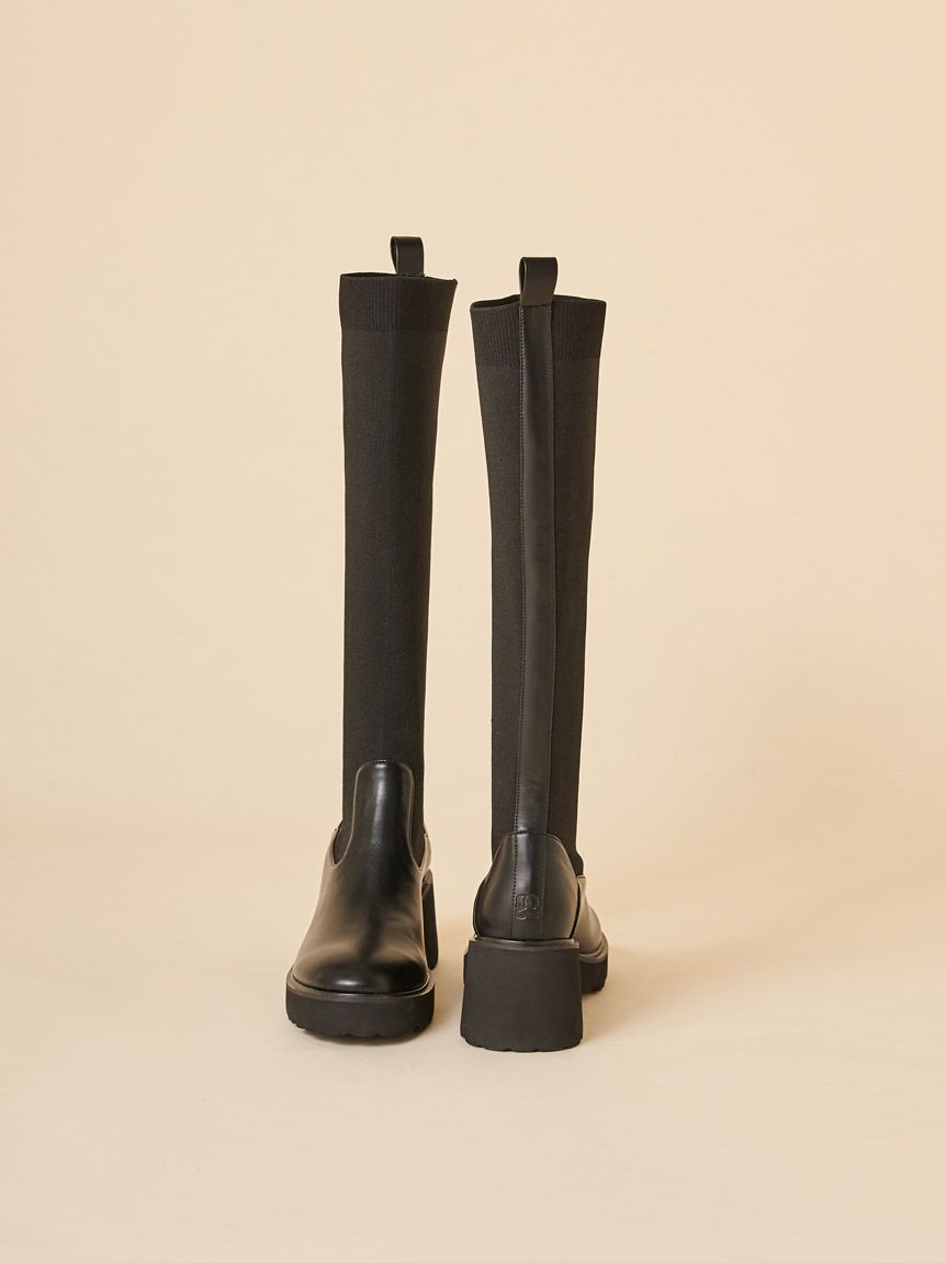 定価22880円　SNIDEL スナイデル　ブーツ　新品　M 黒 ショートニットブーツ(ブーツ)｜シューズ｜SNIDEL(スナイデル)の