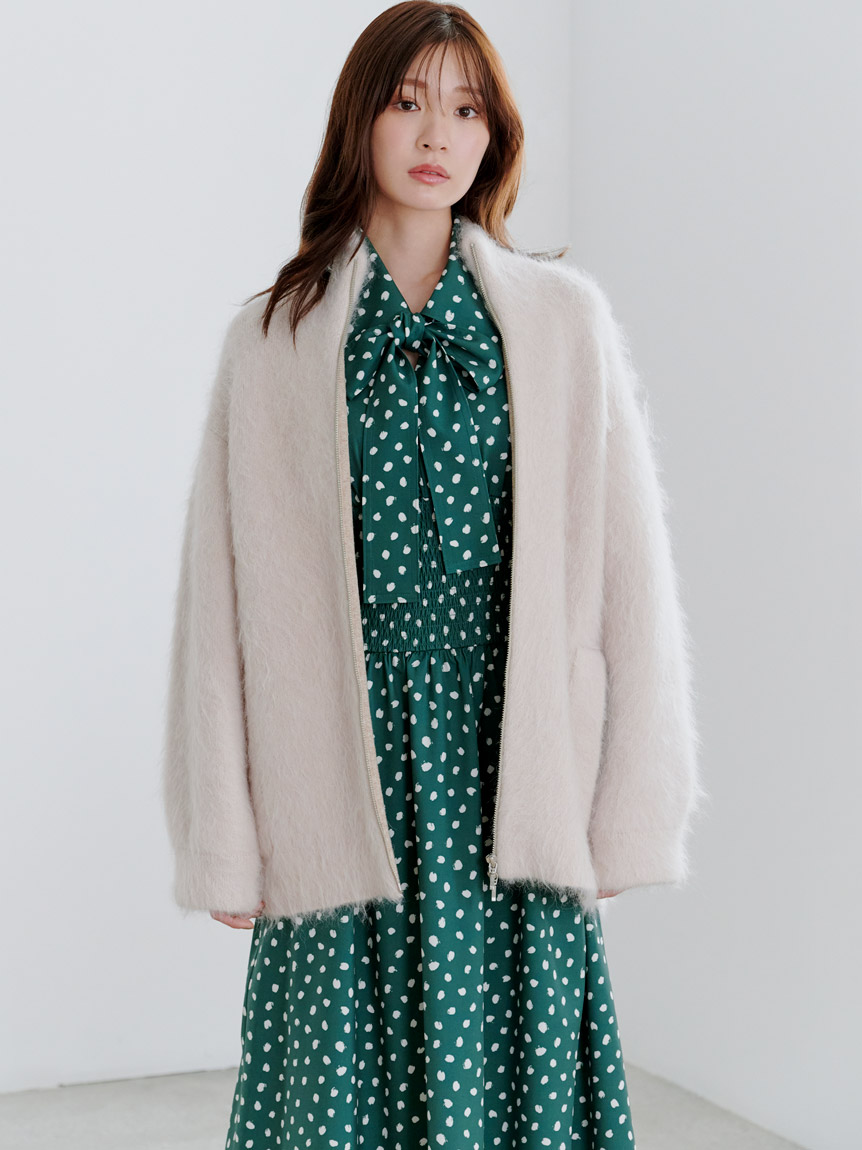 SNIDEL アウター　アルパカシャギージップコート SNIDEL｜アルパカシャギージップコート | Rakuten Fashion(楽天