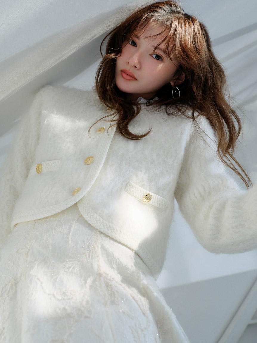 ファーライクフリルニットジャケット(ジャケット)｜アウター｜SNIDEL