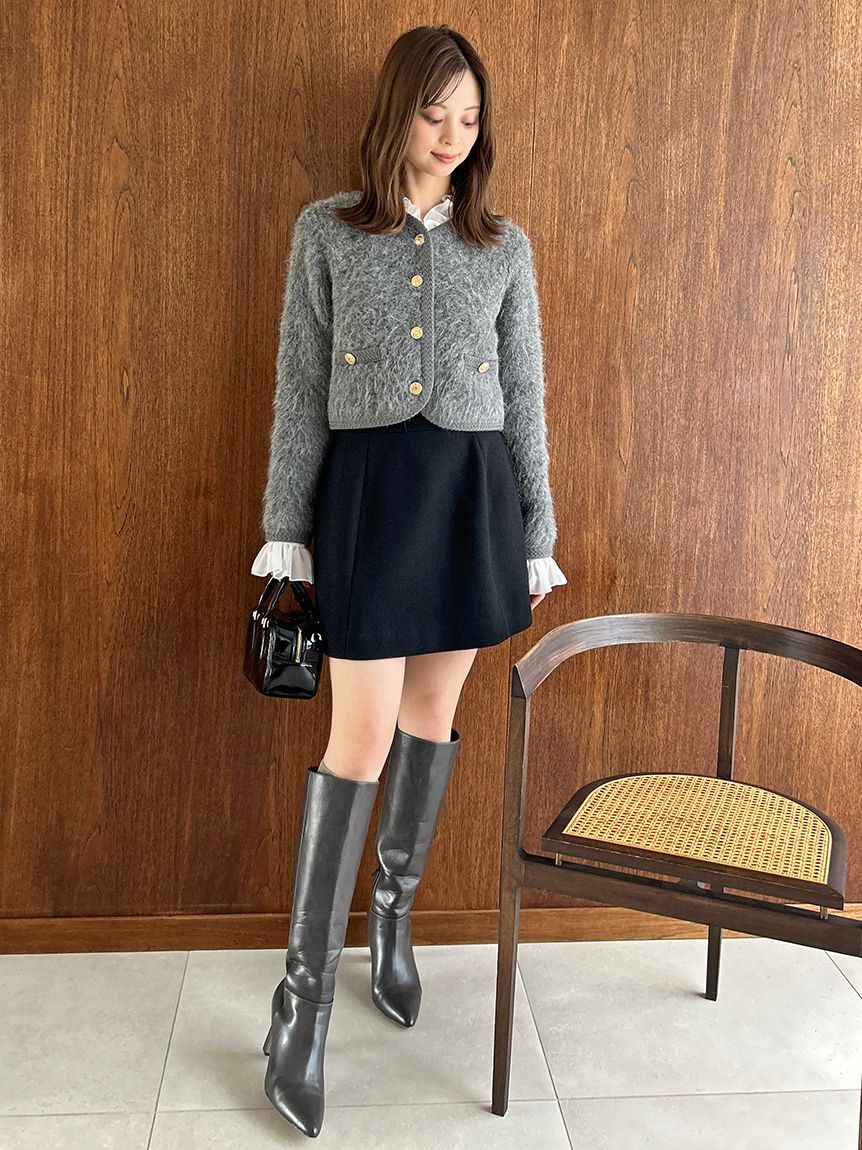 ファーライクフリルニットジャケット(ジャケット)｜アウター｜SNIDEL