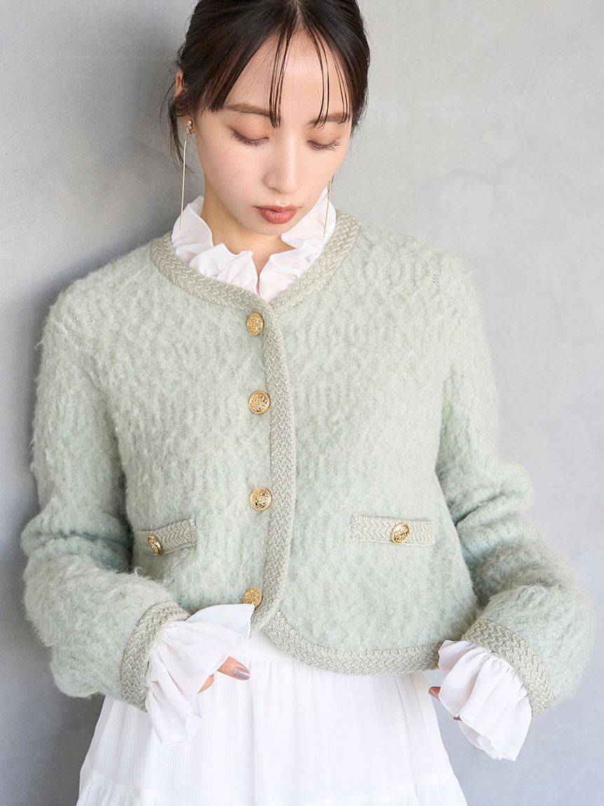 ファーライクフリルニットジャケット(ジャケット)｜アウター｜SNIDEL