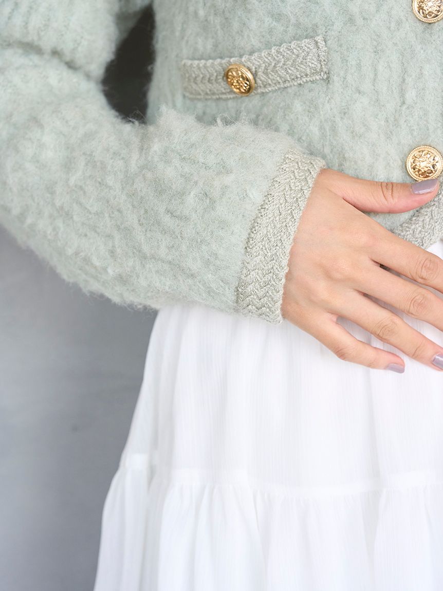 ファーライクフリルニットジャケット(ジャケット)｜アウター｜SNIDEL