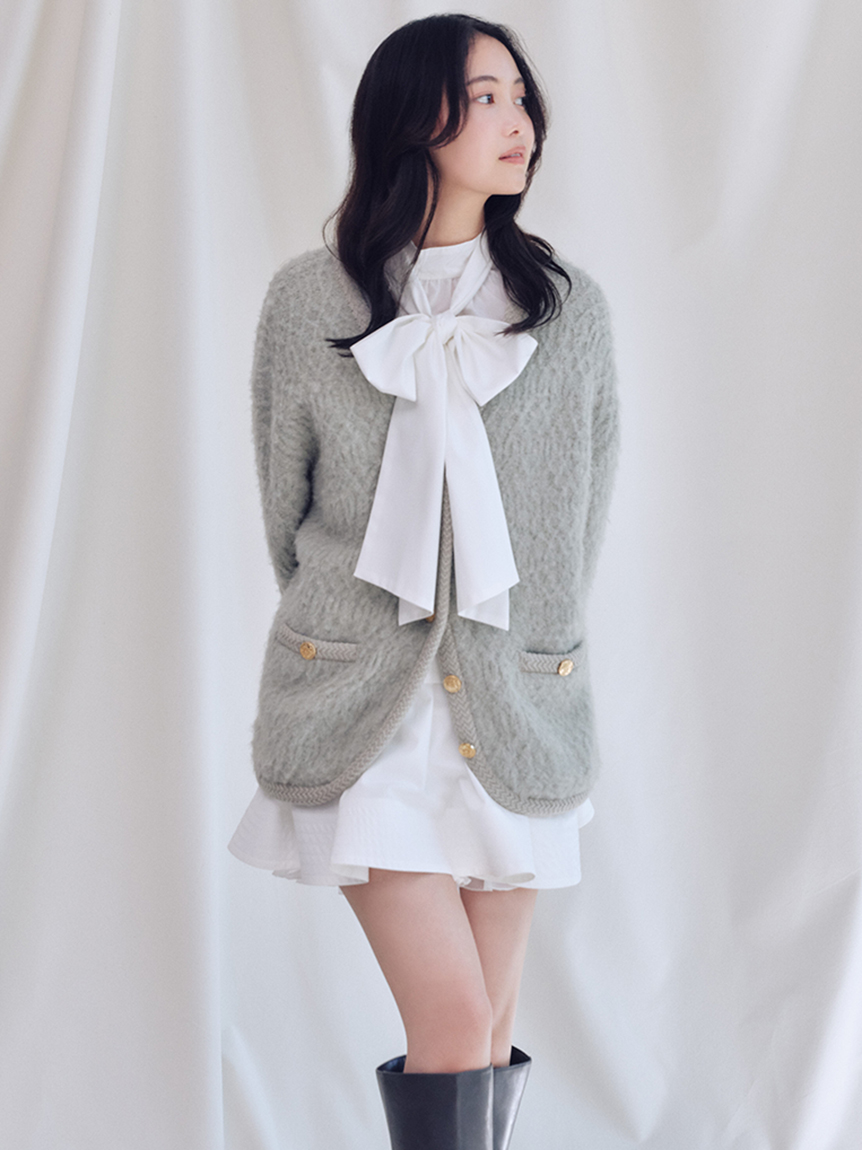 ファーライクミドルニットジャケット(ジャケット)｜アウター｜SNIDEL