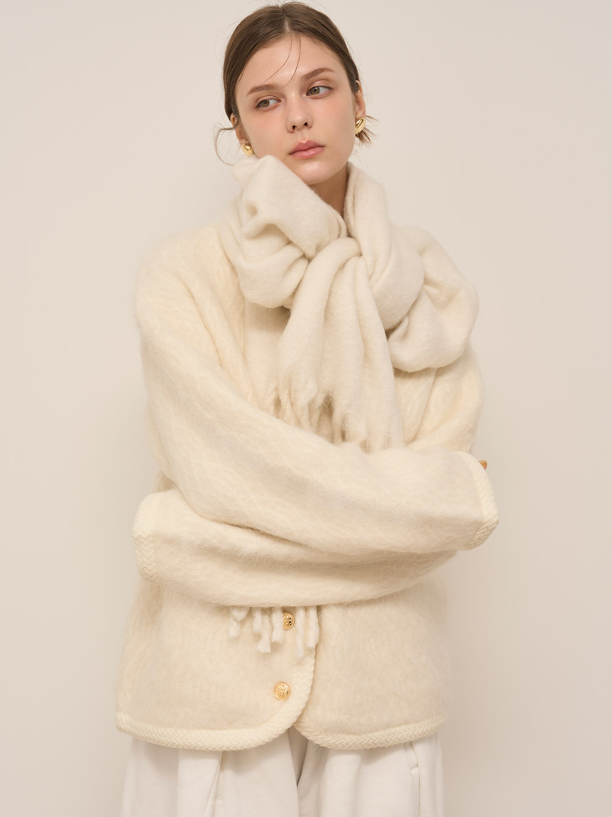 ファーライクミドルニットジャケット(ジャケット)｜アウター｜SNIDEL