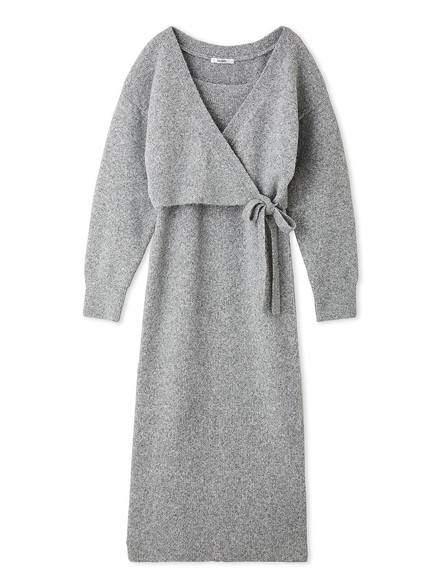 スナイデル　カシュクールワンピース　新品♡ 00サイズ/WEB限定カラーあり】カシュクールシャツワンピース