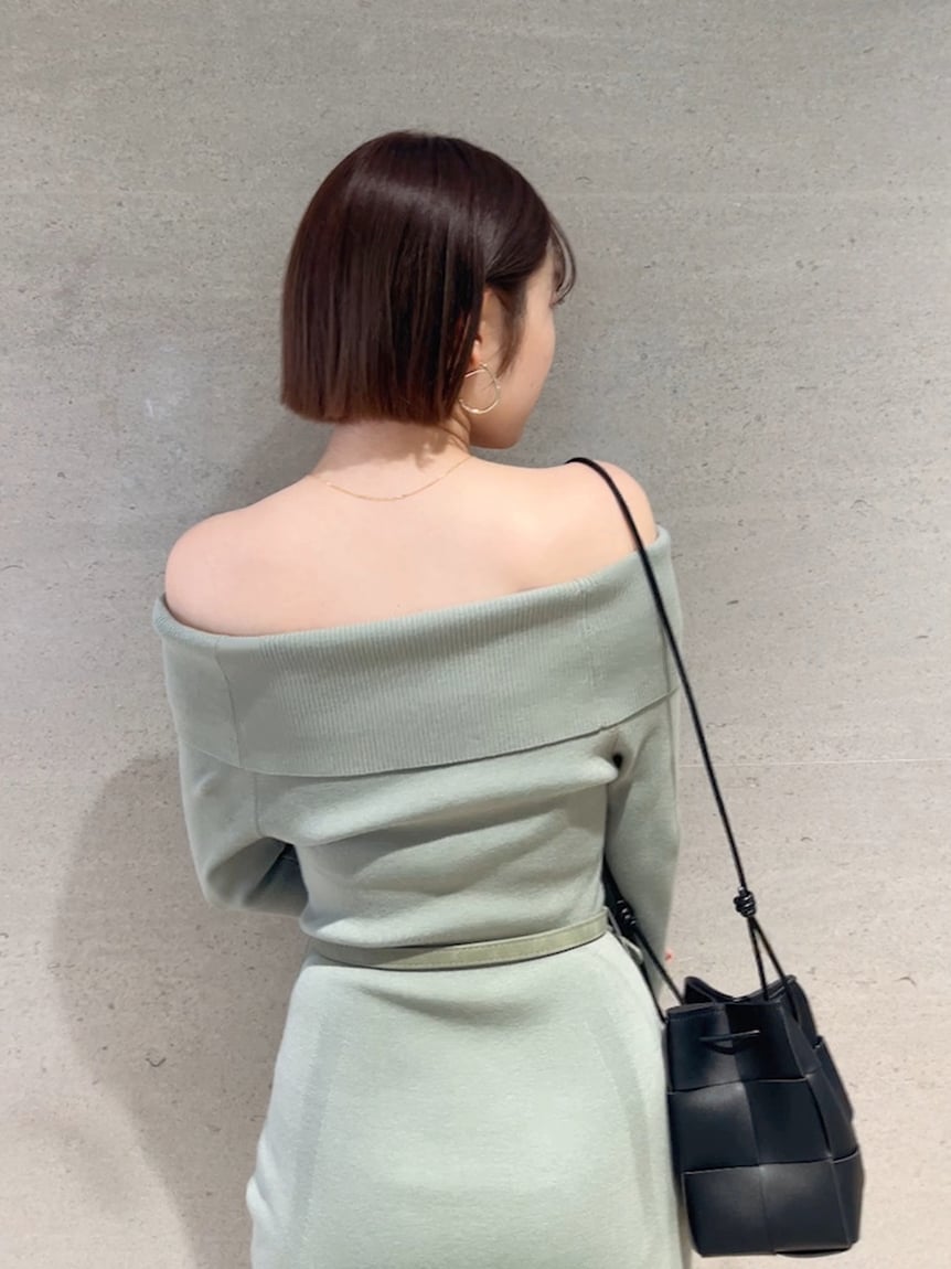 オフショルニットワンピース(マキシ・ロングワンピース