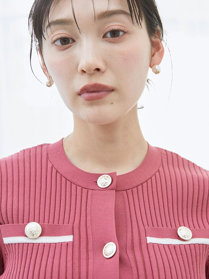 SNIDEL　ニットジャケットとワンピースのセットアップ メタルボタンニットセットアップ(トップス＆ボトムセット