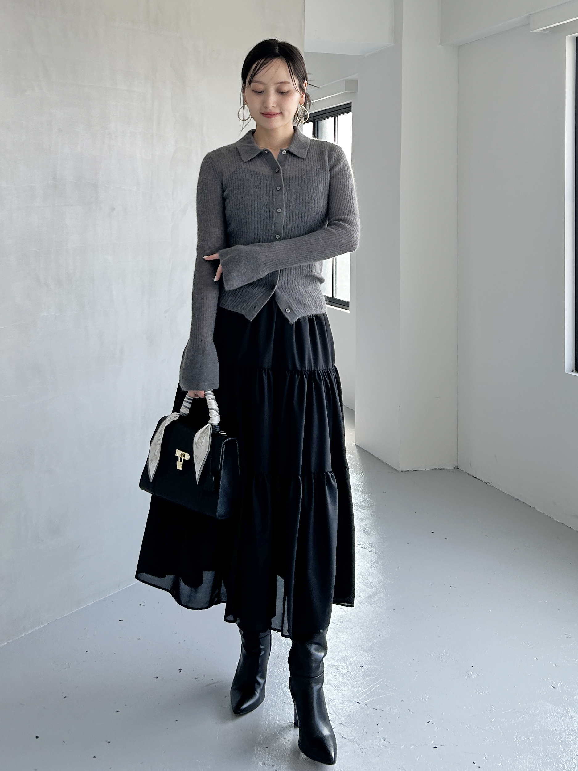 snidel ニットベスト×ティアードスカートセット ニットベスト×ティアードスカートセット（セットアップ