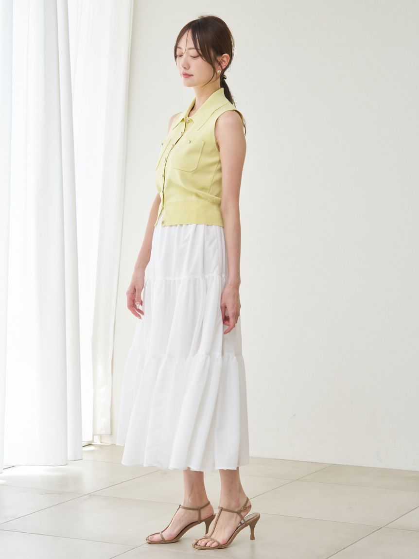 snidel ニットベスト×ティアードスカートセット スナイデル SNIDEL ニットベスト×ティアードスカートセット