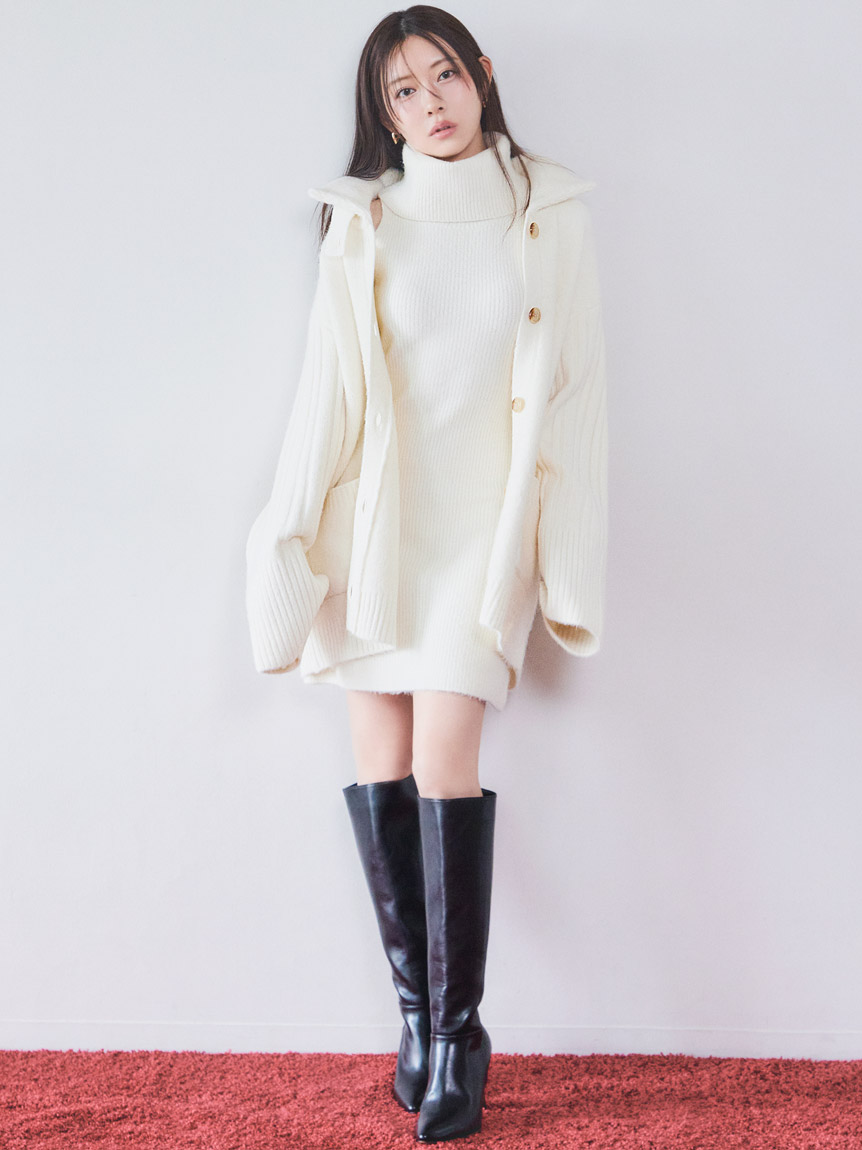 2024AW SNIDEL ラクーンミニニットワンピースワンピース IVR