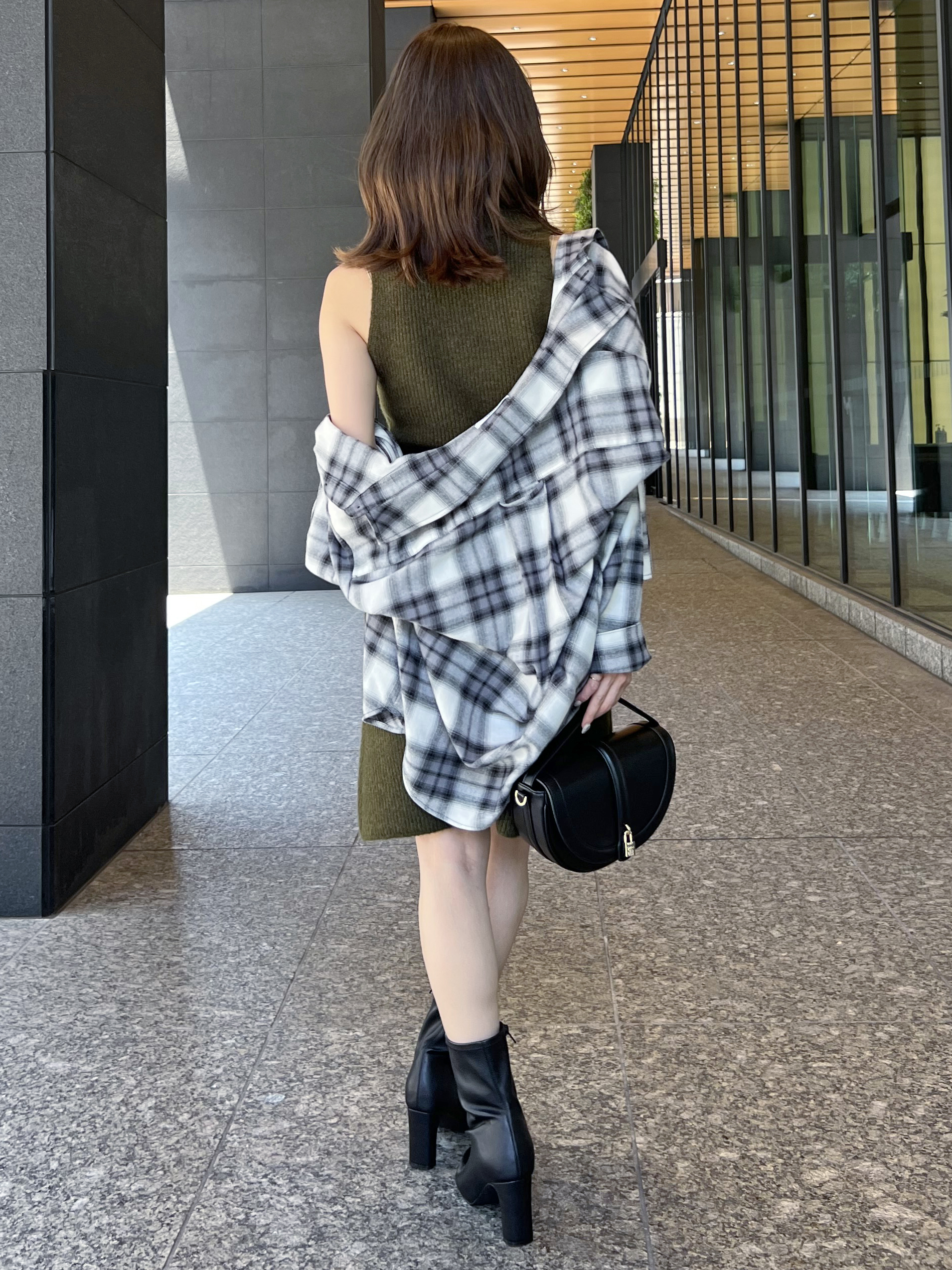 タートルネックミニニットワンピース(ミニワンピース)｜ワンピース