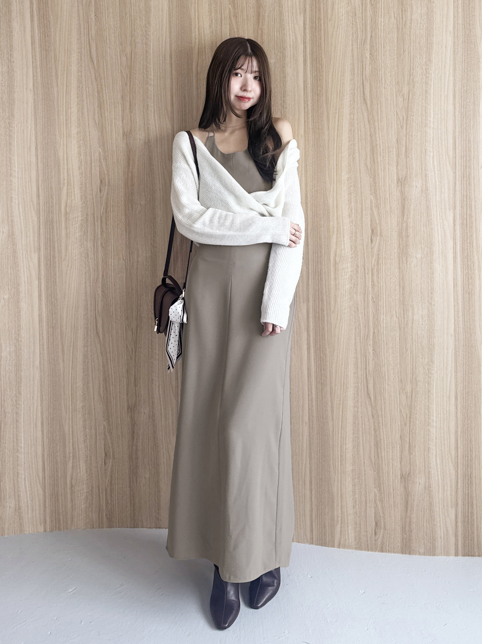 カシュクールニットセットホルターワンピース(マキシ・ロング