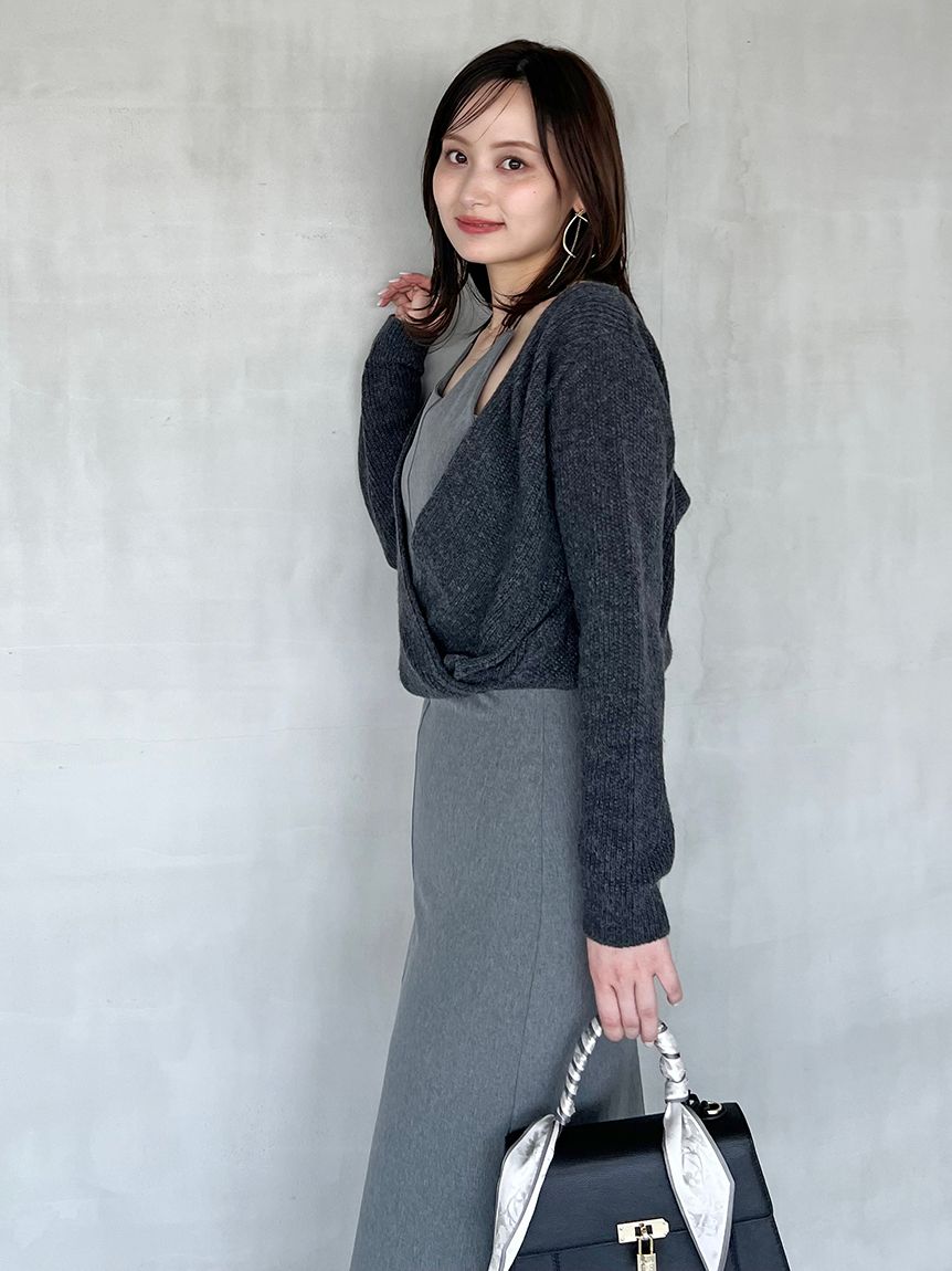 カシュクールニットセットホルターワンピース(マキシ・ロング  